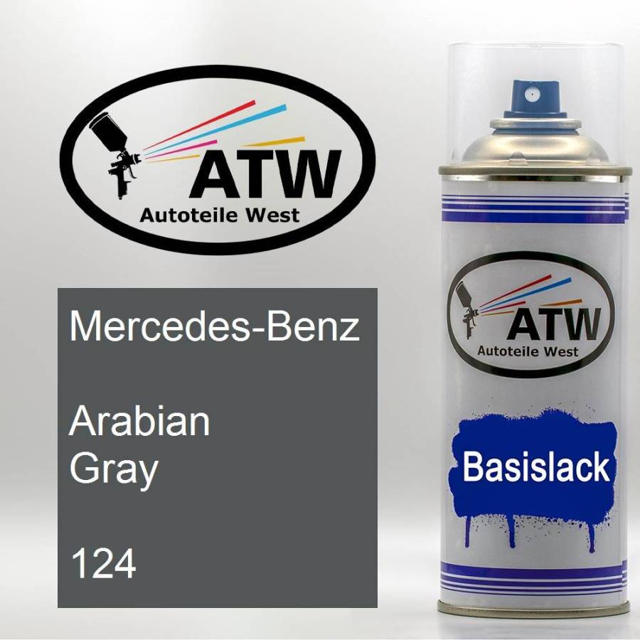 Mercedes-Benz, Arabian Gray, 124: 400ml Sprühdose, von ATW Autoteile West.